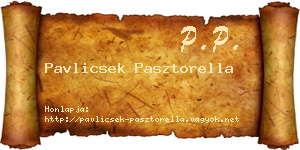 Pavlicsek Pasztorella névjegykártya